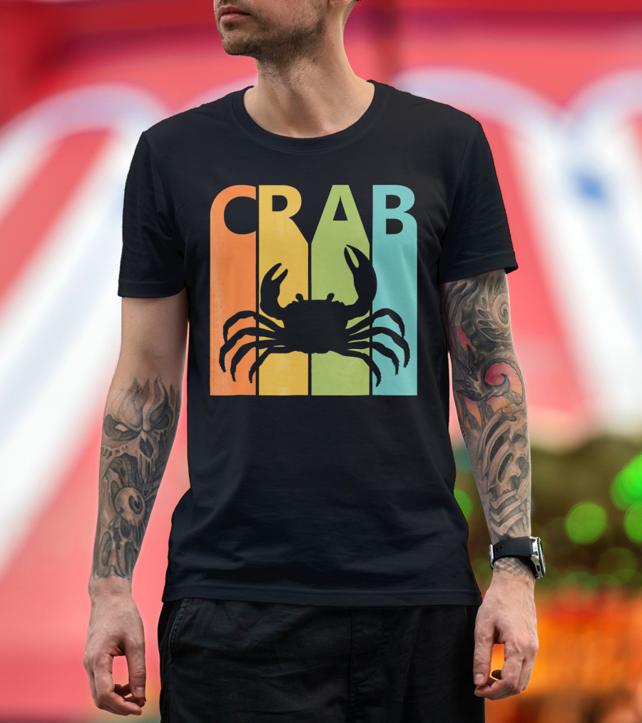 Crab Retro Silhouette Wild Animal T-Shirt
