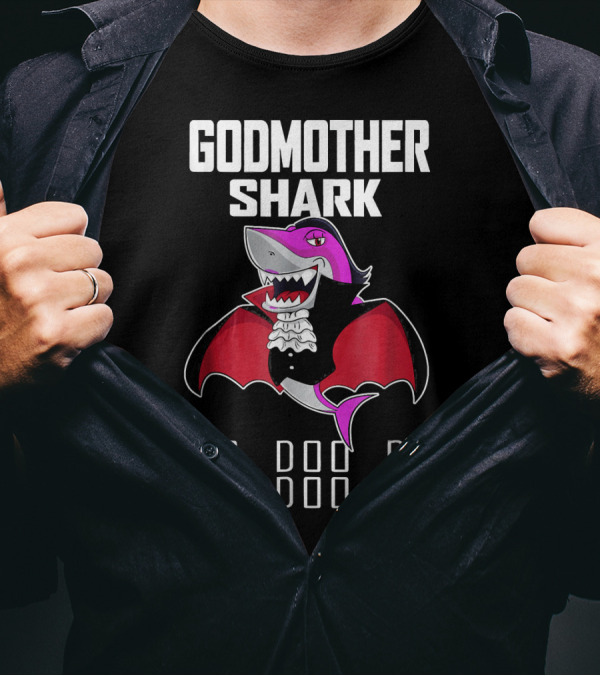 Godmother Shark Doo Doo Doo Pink Vampire Shark T-Shirt