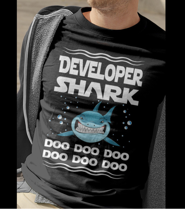 Developer Shark Doo Doo Doo Catchy Song Meme T-Shirt