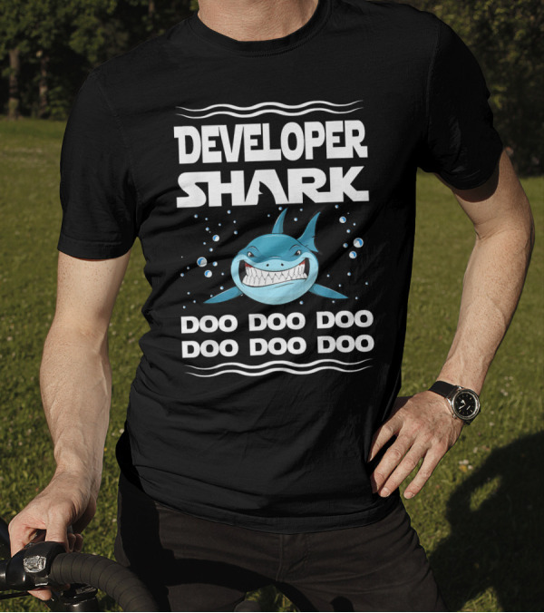 Developer Shark Doo Doo Doo Catchy Song Meme T-Shirt