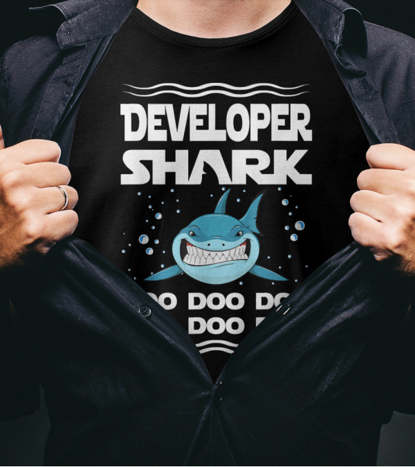 Developer Shark Doo Doo Doo Catchy Song Meme T-Shirt