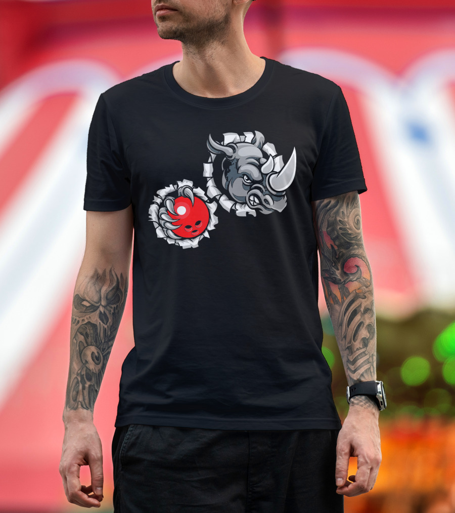 Funny Rhino Bowling Ball College Breakthrough T-Shirt