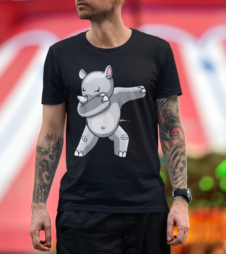 Dabbing Rhino Rhinoceros Dab Dance Pose T-Shirt