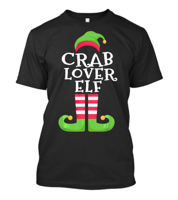 Crab Lover Elf Funny Christmas Costume T-Shirt