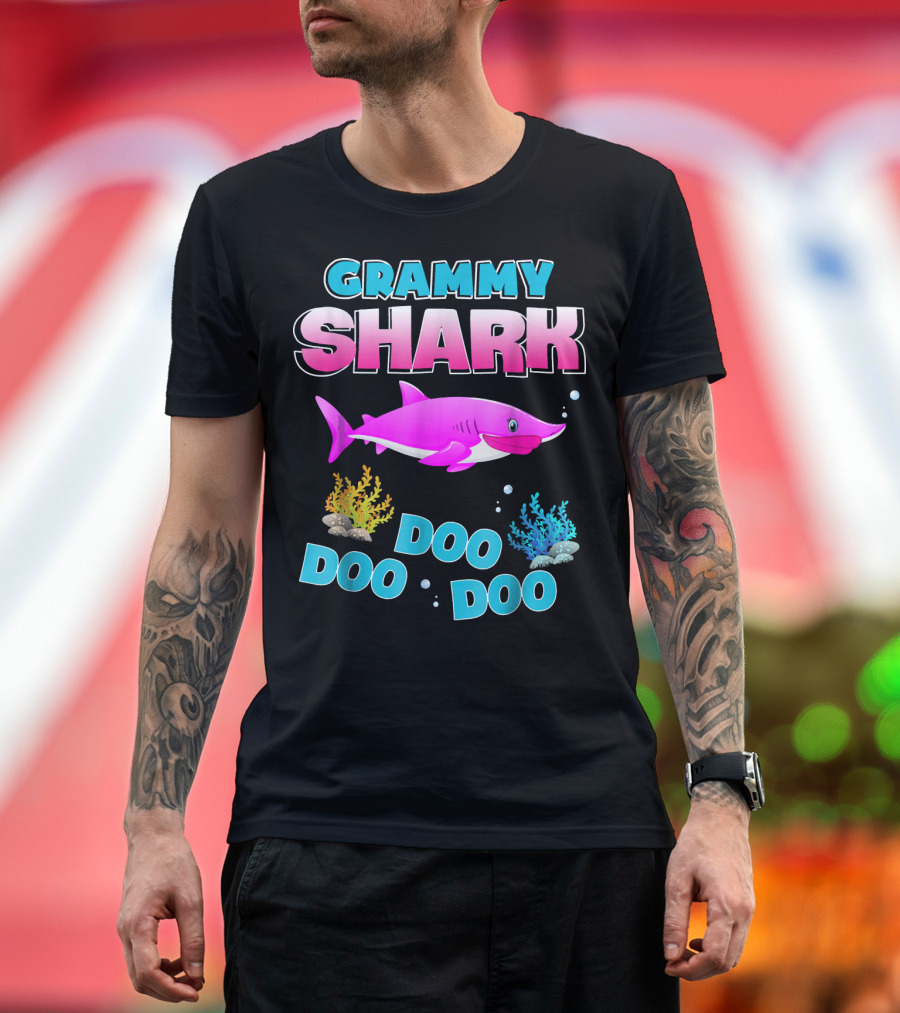 Grammy Shark Doo Doo Doo Ocean Fun T-Shirt