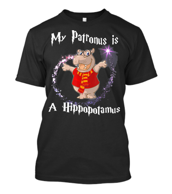 My Patronus Is A Hippopotamus Wizard Hippo With Magic Wand T-Shirt