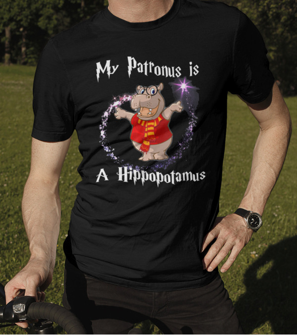 My Patronus Is A Hippopotamus Wizard Hippo With Magic Wand T-Shirt