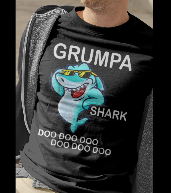 Grumpa Shark Doo Doo Doo Sunglasses Cartoon T-Shirt