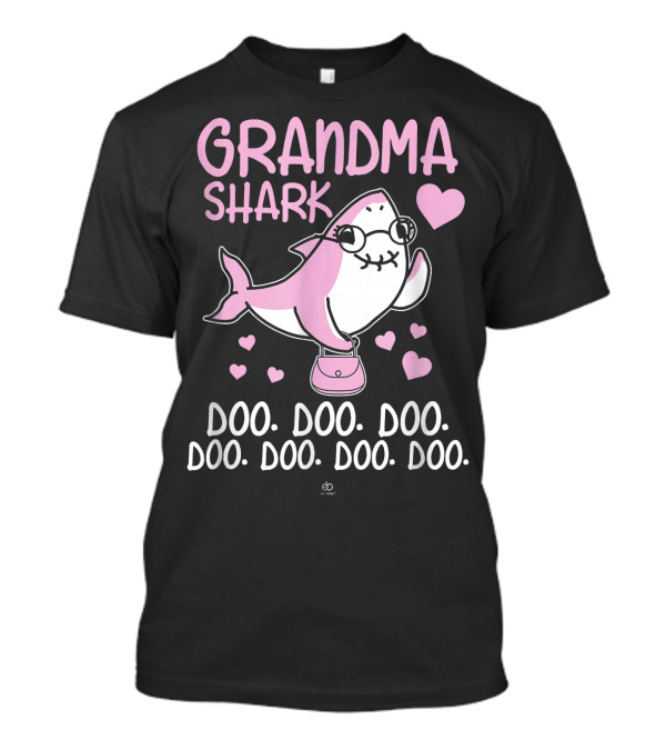 Grandma Shark Doo Doo Doo Heart Glasses Pink Purse Birthday T-Shirt