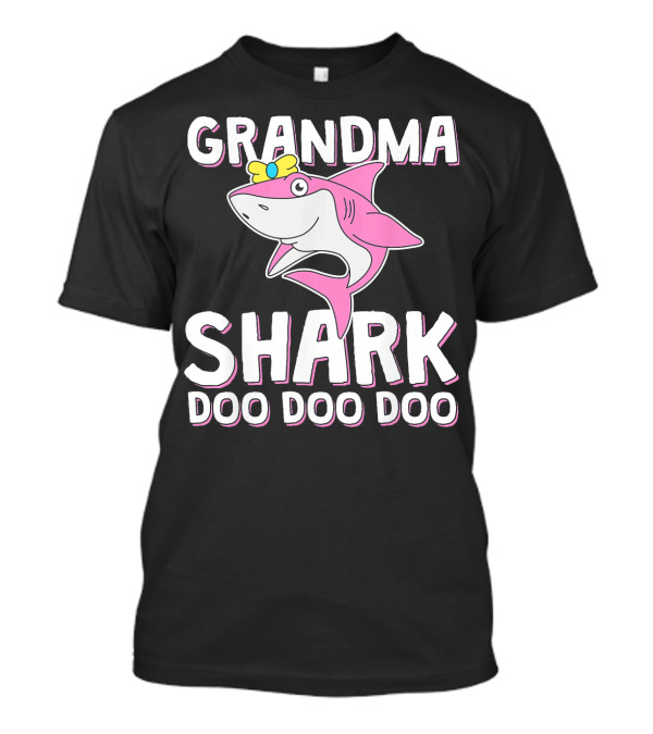 GRANDMA SHARK DOO DOO DOO Pink Cartoon T-Shirt