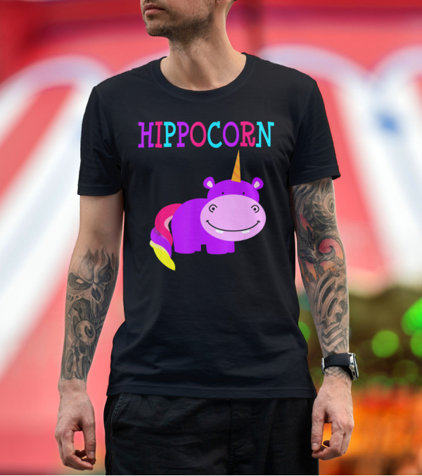 Premium T-Shirt: HIPPOCORN Hippo Unicorn Funny Hi T-Shirt HIPPOCORN Hippo Unicorn Funny Hi T-Shirt