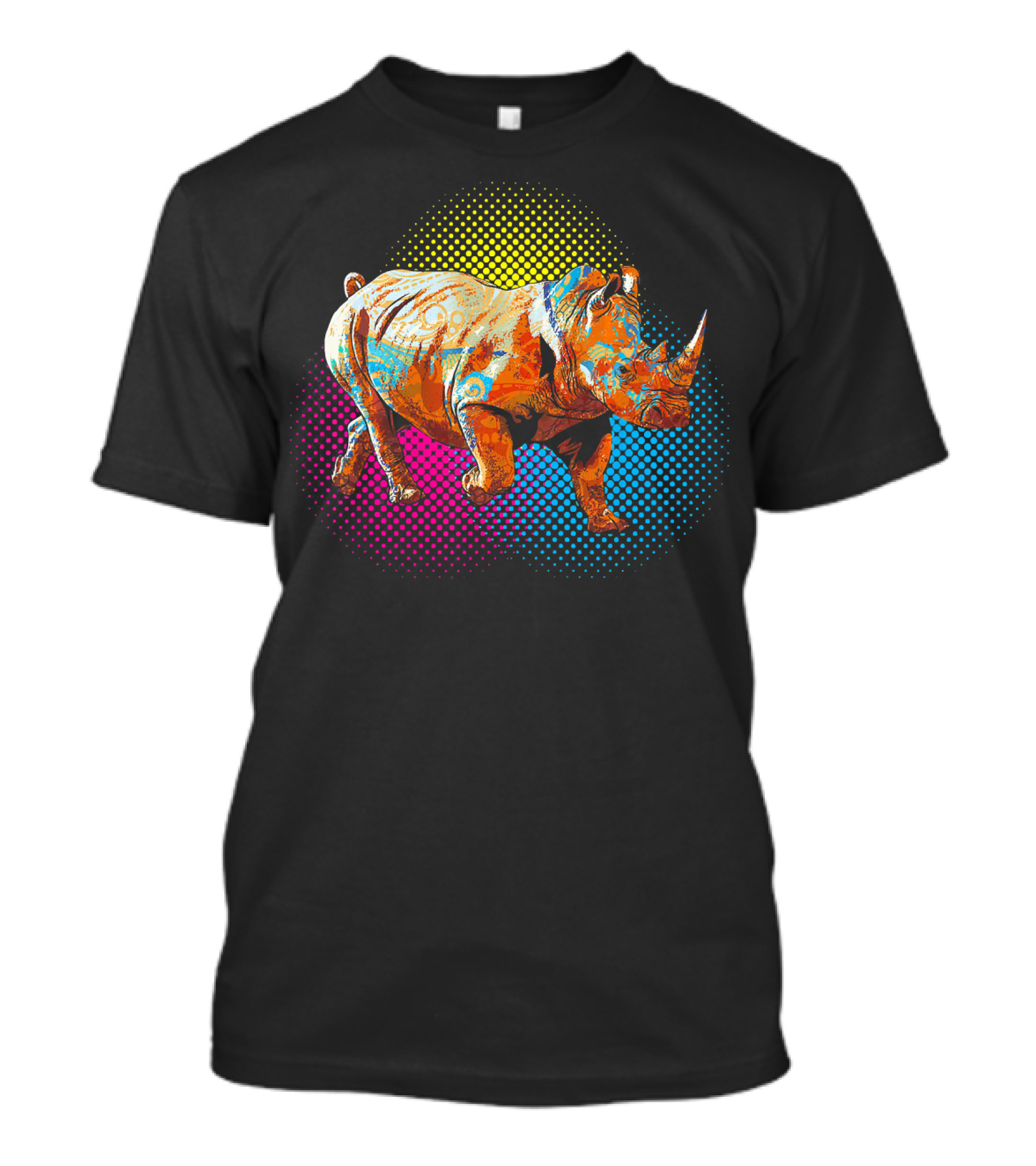 Save The Rhino Colorful Pop Art Style Rhinoceros T-Shirt