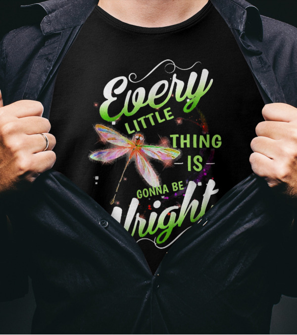 Every Little Thing Is Gonna Be Alright Dragonfly Motivation T-Shirt