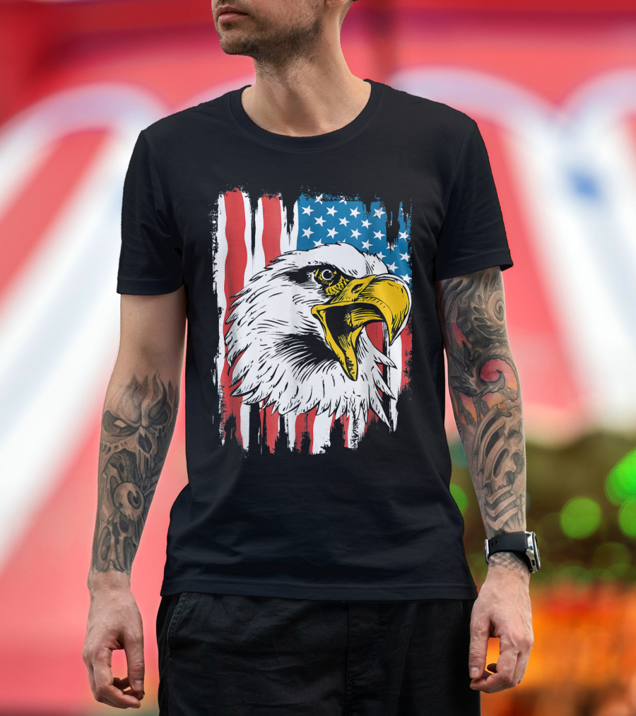 Patriotic Eagle American Flag T-Shirt