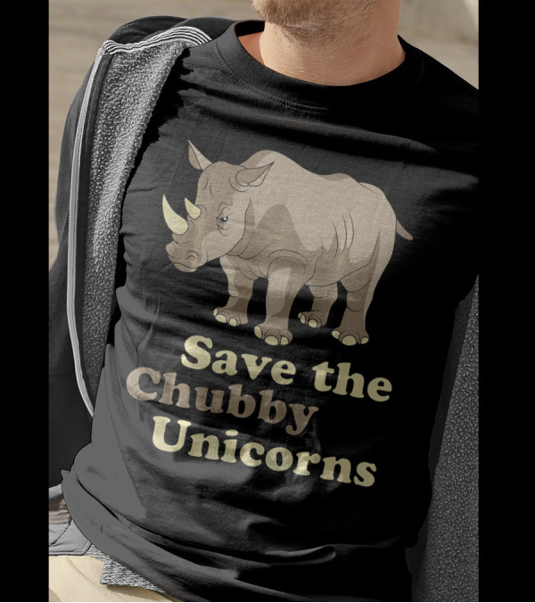 Save The Chubby Unicorns Round Rhino T-Shirt