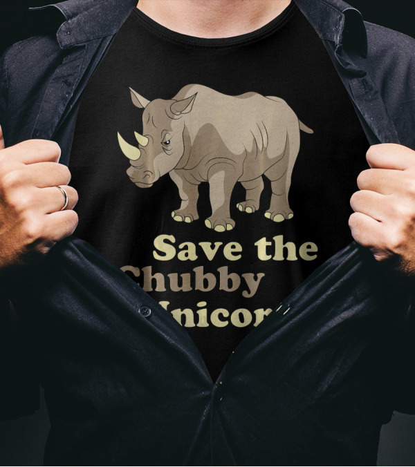 Save The Chubby Unicorns Round Rhino T-Shirt