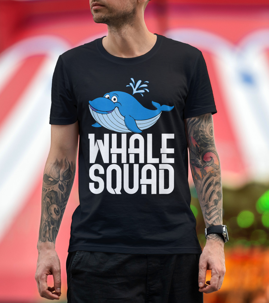 Whale Squad Cool Stylish I Love Blue Whale Fun and Playful T-Shirt
