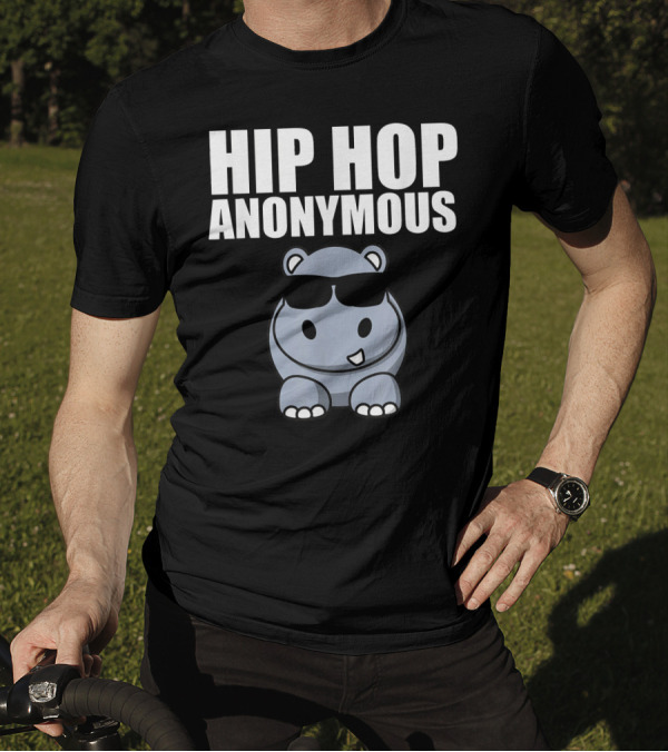 Sarcastic Funny Hip Hop Anonymous Cool Sunglasses Hippo T-Shirt
