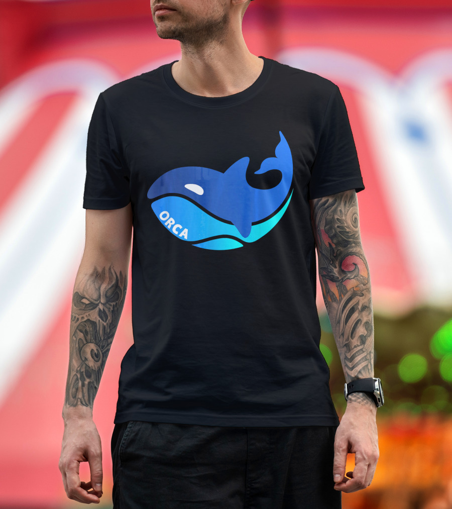 Orca Killer Whale Ocean Sea Life Blue Wave T-Shirt