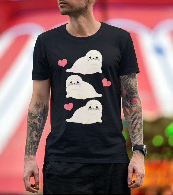 Premium T-Shirt: Sea Lions Make Me Happy Surrounded by Hearts T-Shirt Sea Lions Make Me Happy Surrounded by Hearts T-Shirt