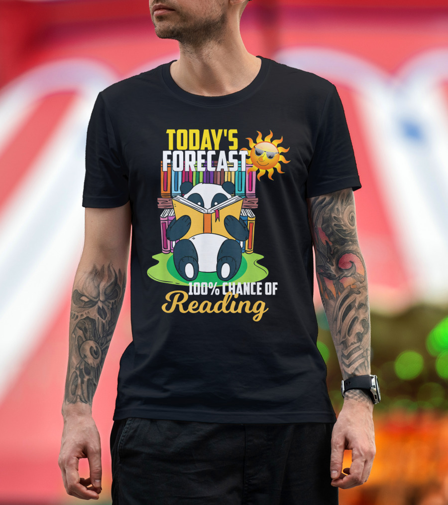 Today's Forecast 100% Chance of Reading Panda T-Shirt