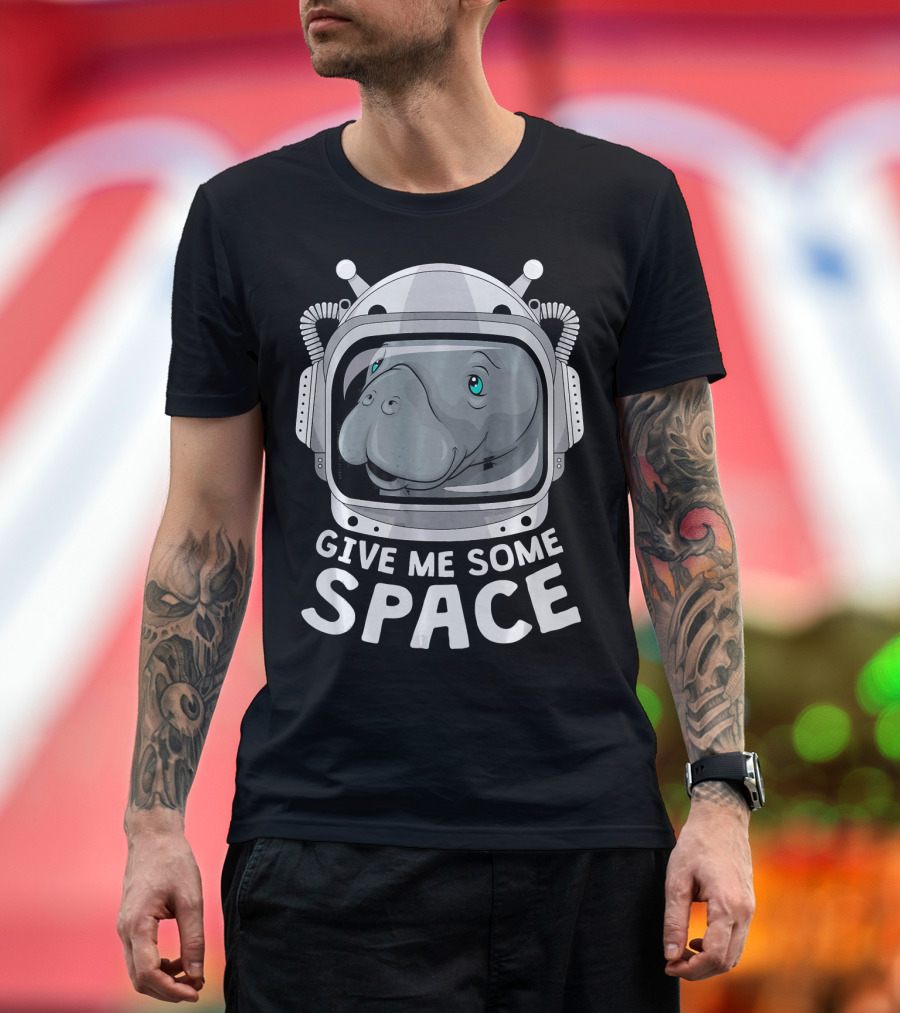 Give Me Some Space Astronaut Helmet Manatee T-Shirt