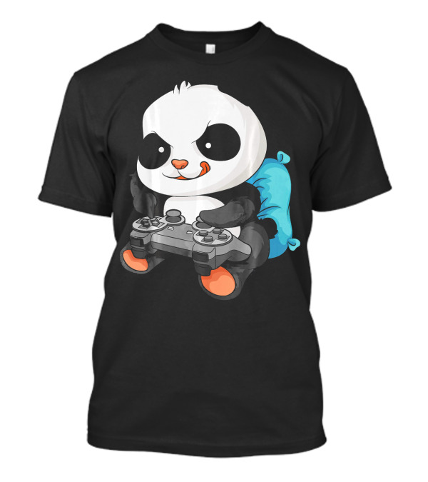 Cool Panda Playing Video Game Funny Bear With Controller T-Shirt