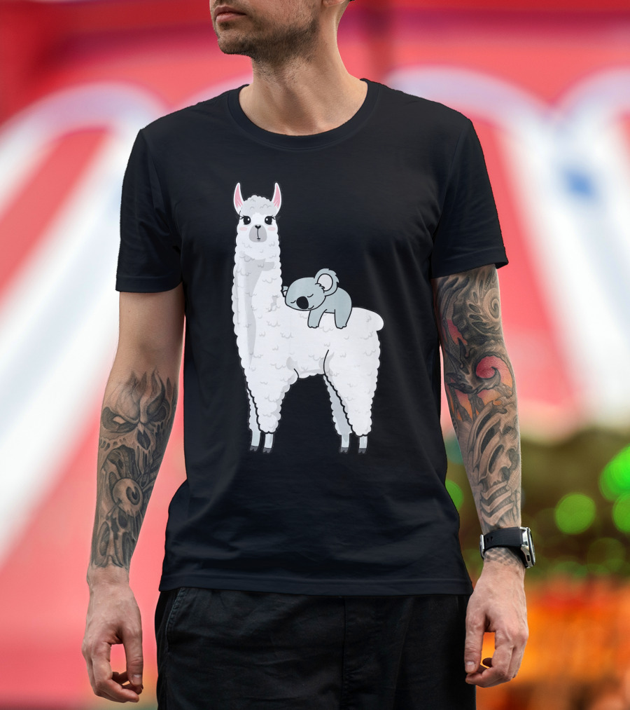 CUTE KOALA NAPPING ON LLAMA ALPACA T-Shirt