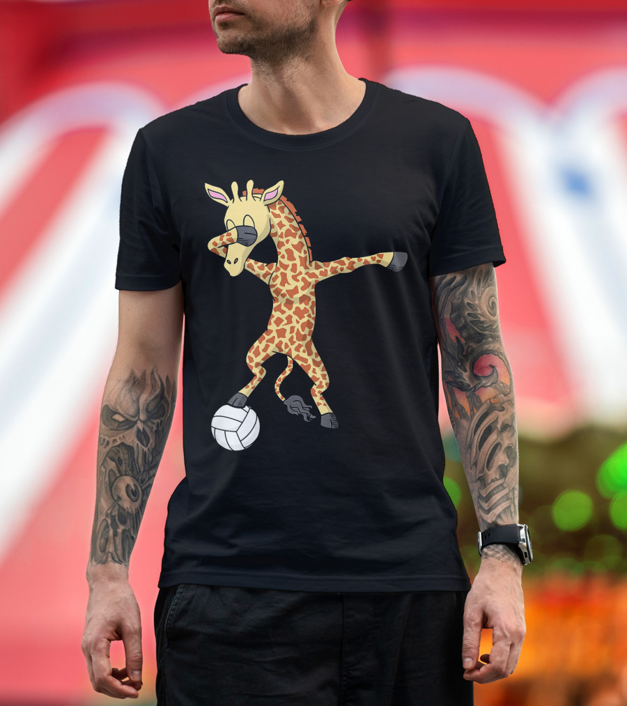 Dabbing Giraffe Volleyball Player T-Shirt