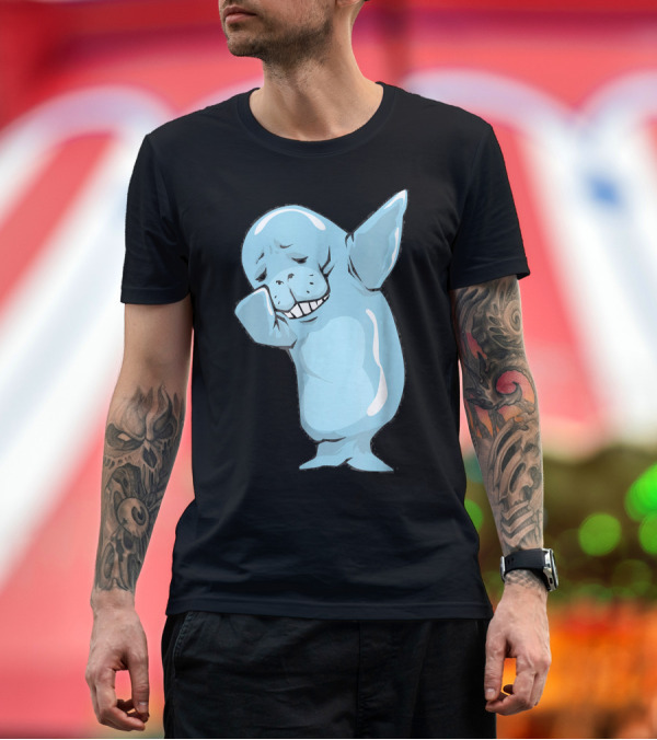 Premium T-Shirt: Dabbing Manatee Dance Pose Sea Cow T-Shirt Dabbing Manatee Dance Pose Sea Cow T-Shirt