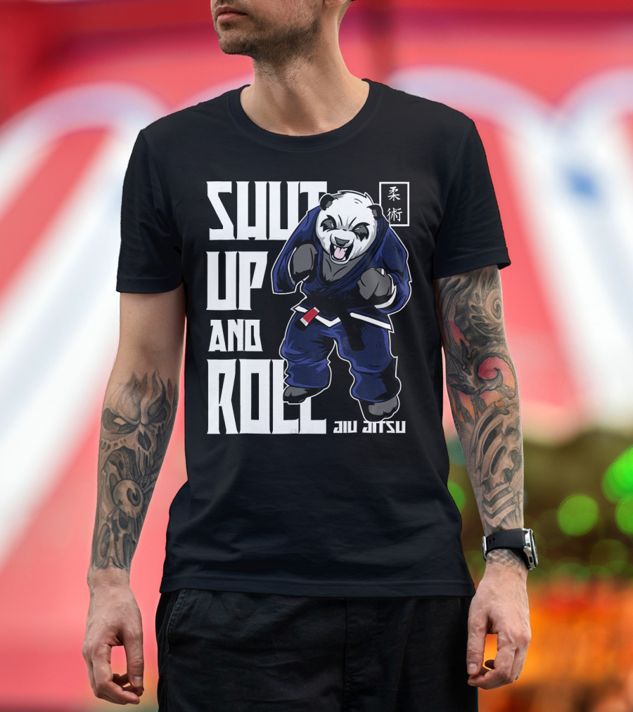 Shut Up and Roll Panda Jiu Jitsu柔術BJJ Brazilian Jiu Jitsu T-Shirt