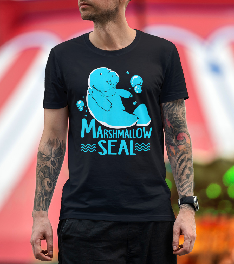 Fat Manatee Marshmallow Seal Bubbles T-Shirt