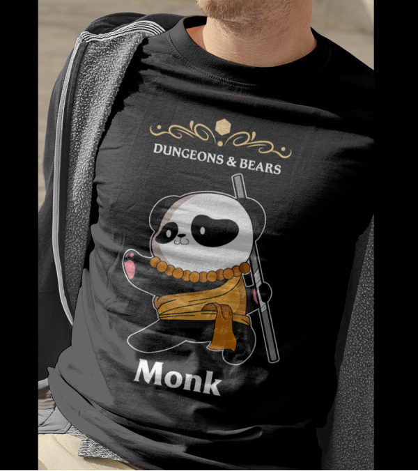 Dungeons And Bears Panda Monk T-Shirt