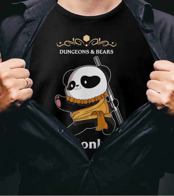 Dungeons And Bears Panda Monk T-Shirt