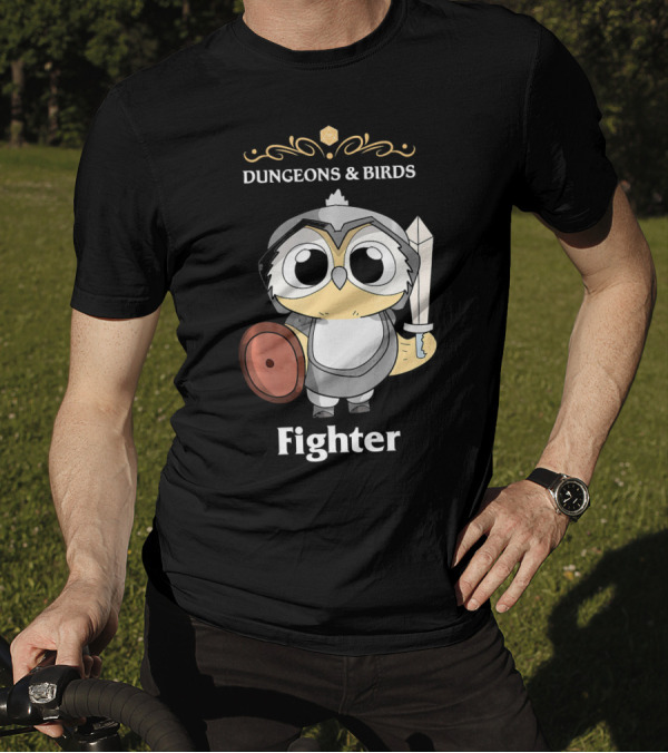 Dungeons And Birds Owl Fighter RPG Knight Adventures T-Shirt