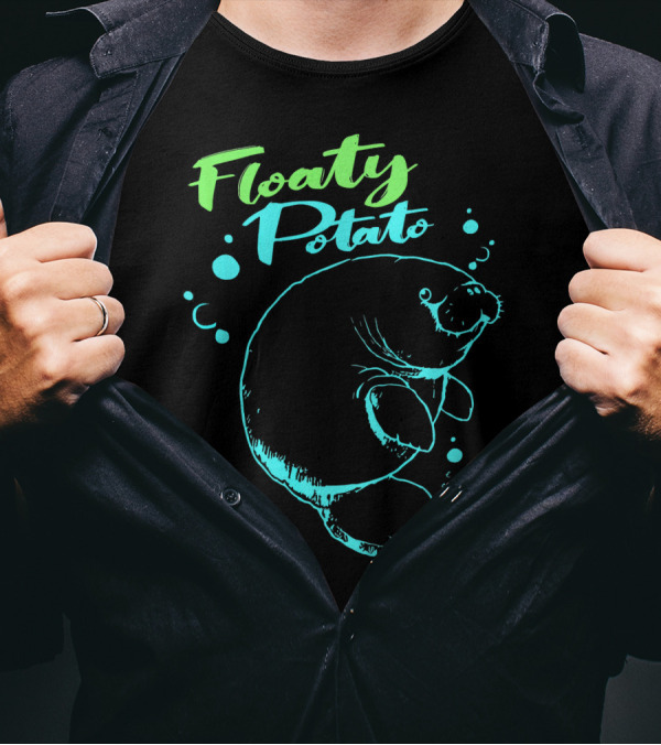Floaty Potato Manatee With Bubbles T-Shirt