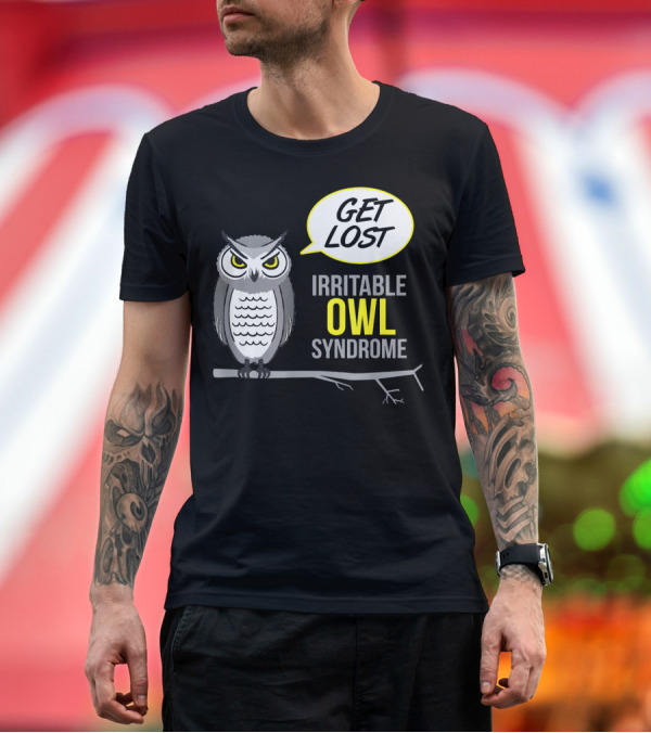 Premium T-Shirt: Irritable Owl Syndrome Get Lost Crabby Anim Funny T-Shirt Irritable Owl Syndrome Get Lost Crabby Anim Funny T-Shirt