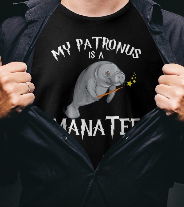My Patronus Is A Manatee Funny Manat Joke T-Shirt
