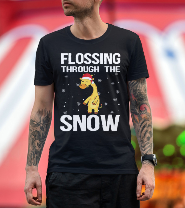 Premium T-Shirt: Flossing Through the Snow Giraffe Santa Hat T-Shirt Flossing Through the Snow Giraffe Santa Hat T-Shirt