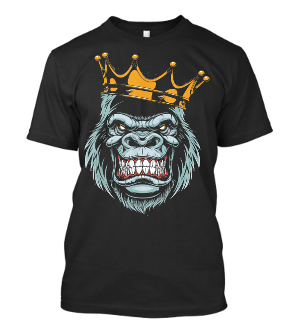Gorilla King Ferocious Gorilla With Crown T-Shirt
