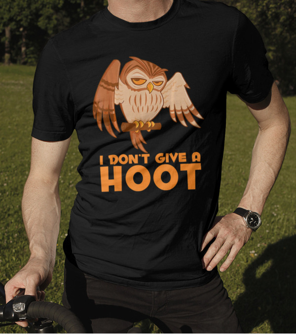 I Don't Give A Hoot Grumpy Cartoon Owl T-Shirt
