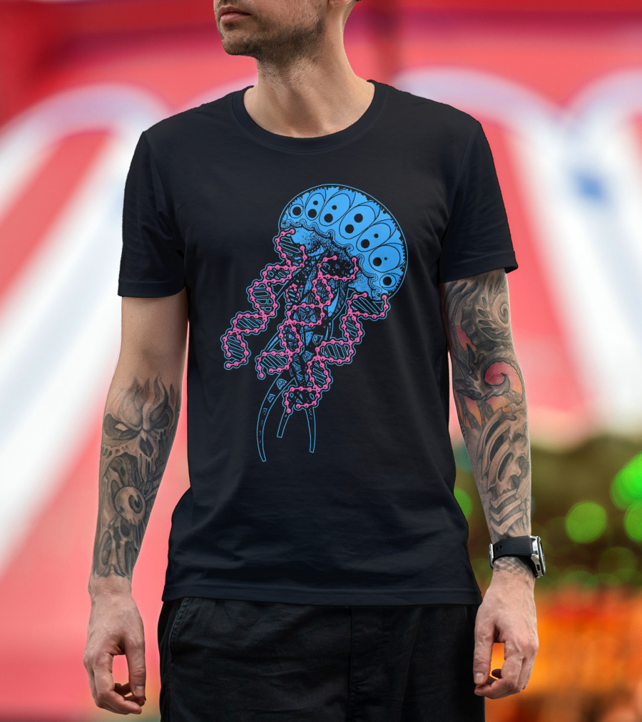 Giant Jellyfish Psychedelic DNA Science Fusion T-Shirt