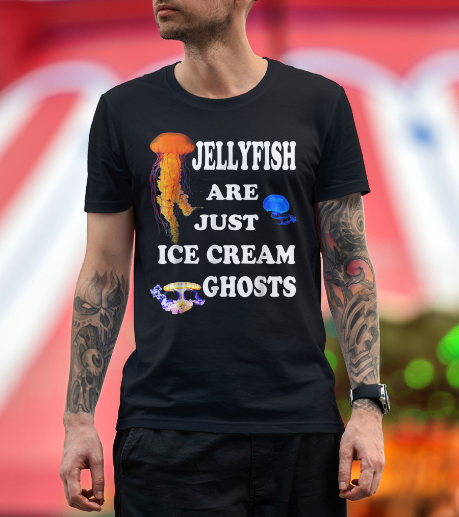 Jellyfish Are Just Ice Cream Ghosts Vintage 90s Themed T-Shirt