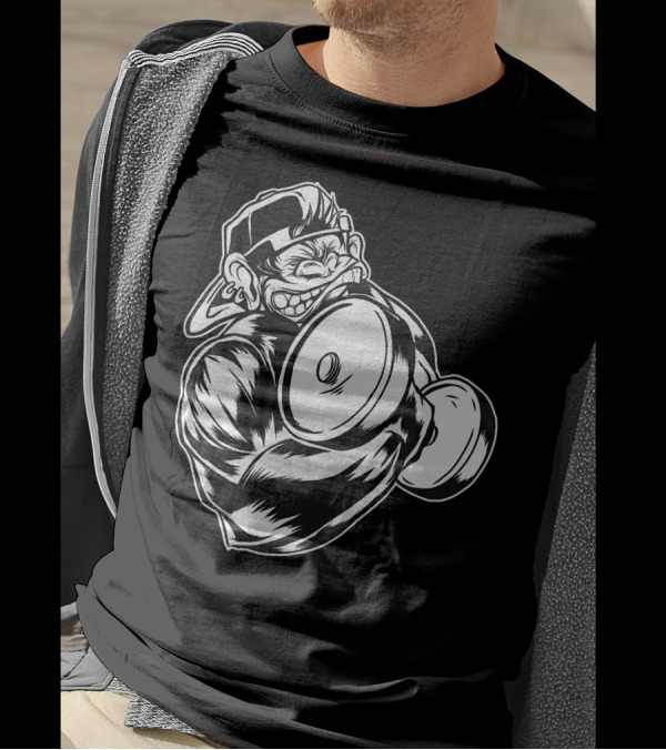 Gorilla Bicep Curl Weightlifting Power Flex Beast T-Shirt