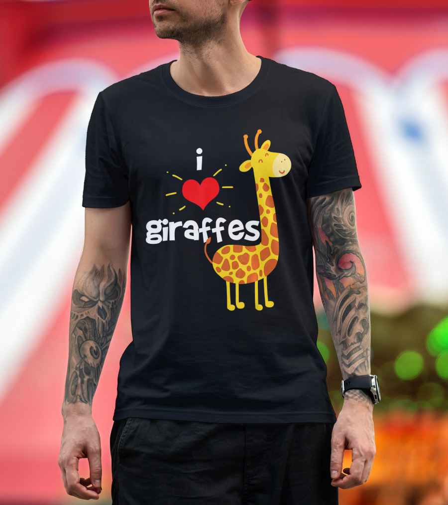 i Heart Giraffes Zoo Safari T-Shirt