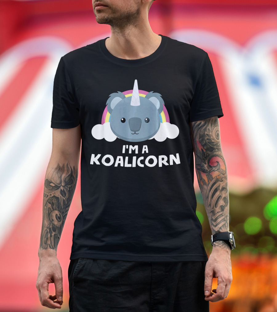 I'm A Koalicorn Funny Koala Unicorn Rainbow Clouds T-Shirt