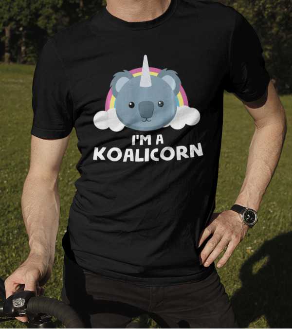 I'm A Koalicorn Funny Koala Unicorn Rainbow Clouds T-Shirt