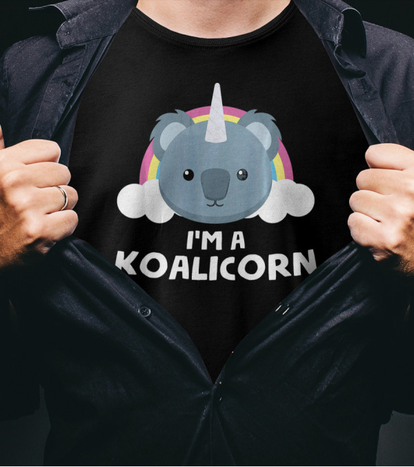 I'm A Koalicorn Funny Koala Unicorn Rainbow Clouds T-Shirt