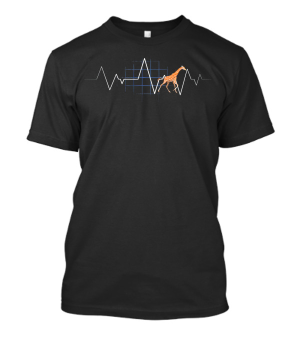 GIRAFFE Heartbeat Heart Beat Pulse Line T-Shirt