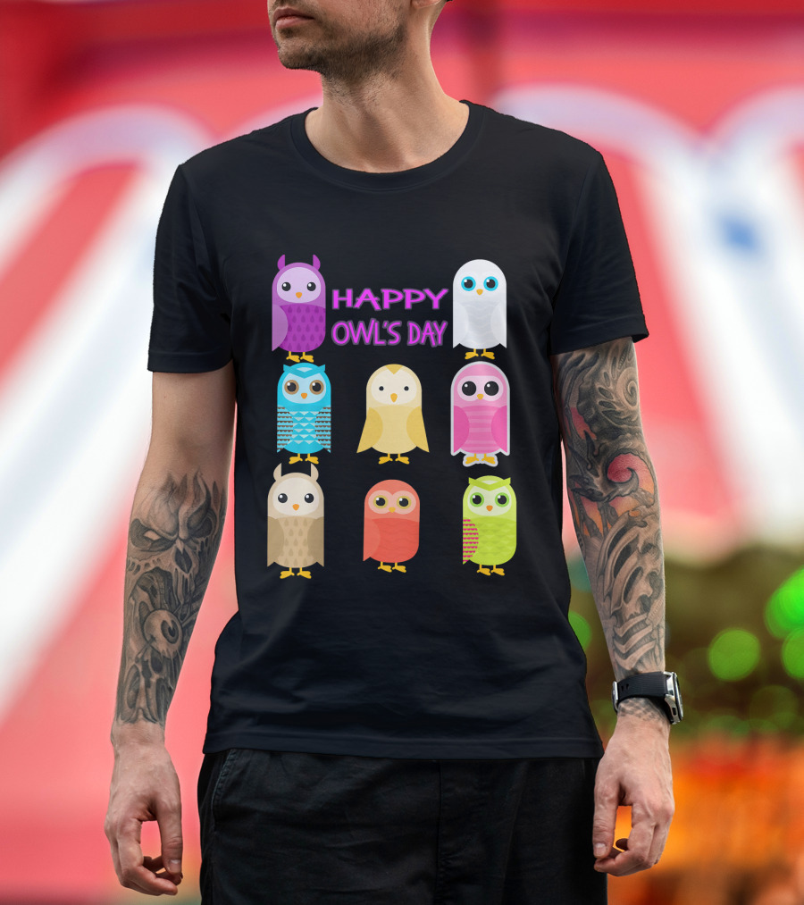 Happy Owl's Day Kids Owl Whisperer Cute Owls Snow T-Shirt